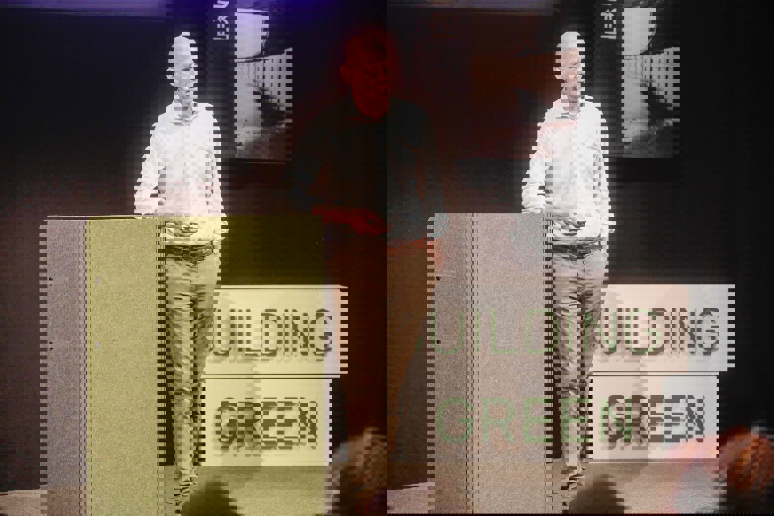 Olav de Linde taler på Building Green i Aarhus 2023