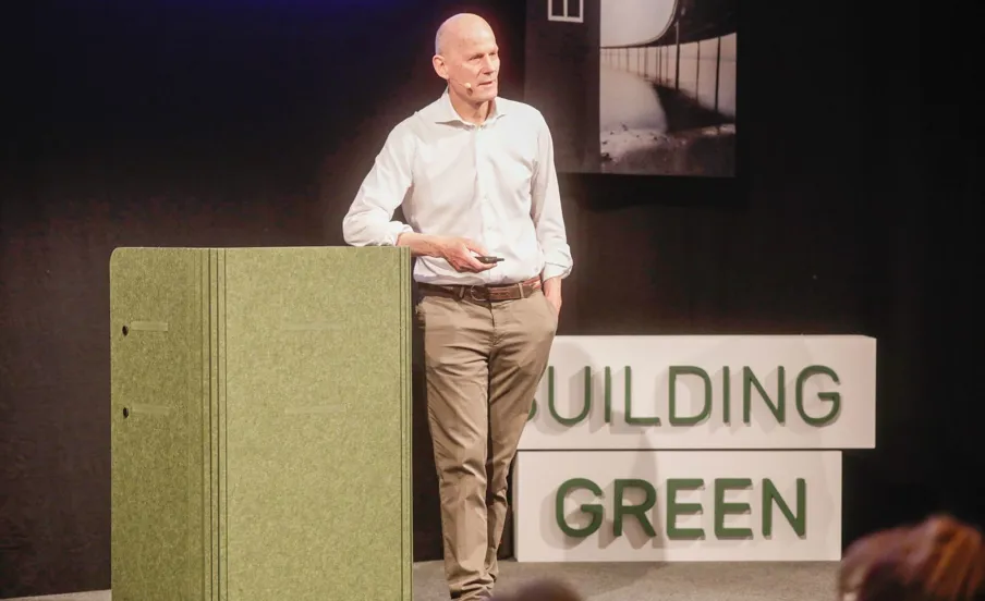 Olav de Linde taler på Building Green i Aarhus 2023