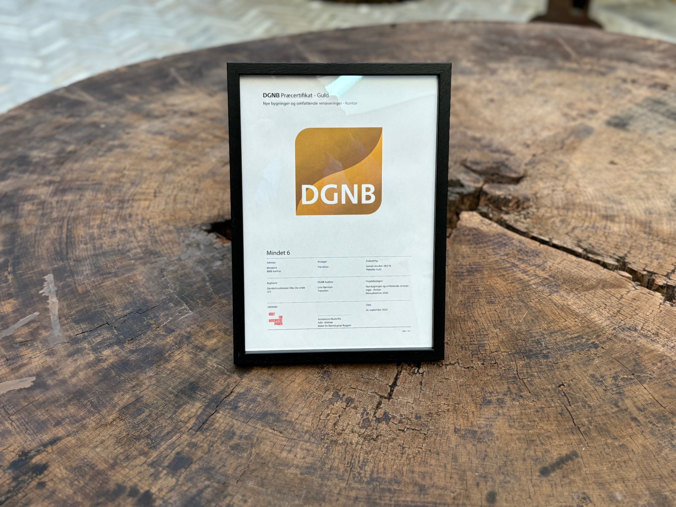 DGNB - præcertificering Guld af Mindet i Aarhus 