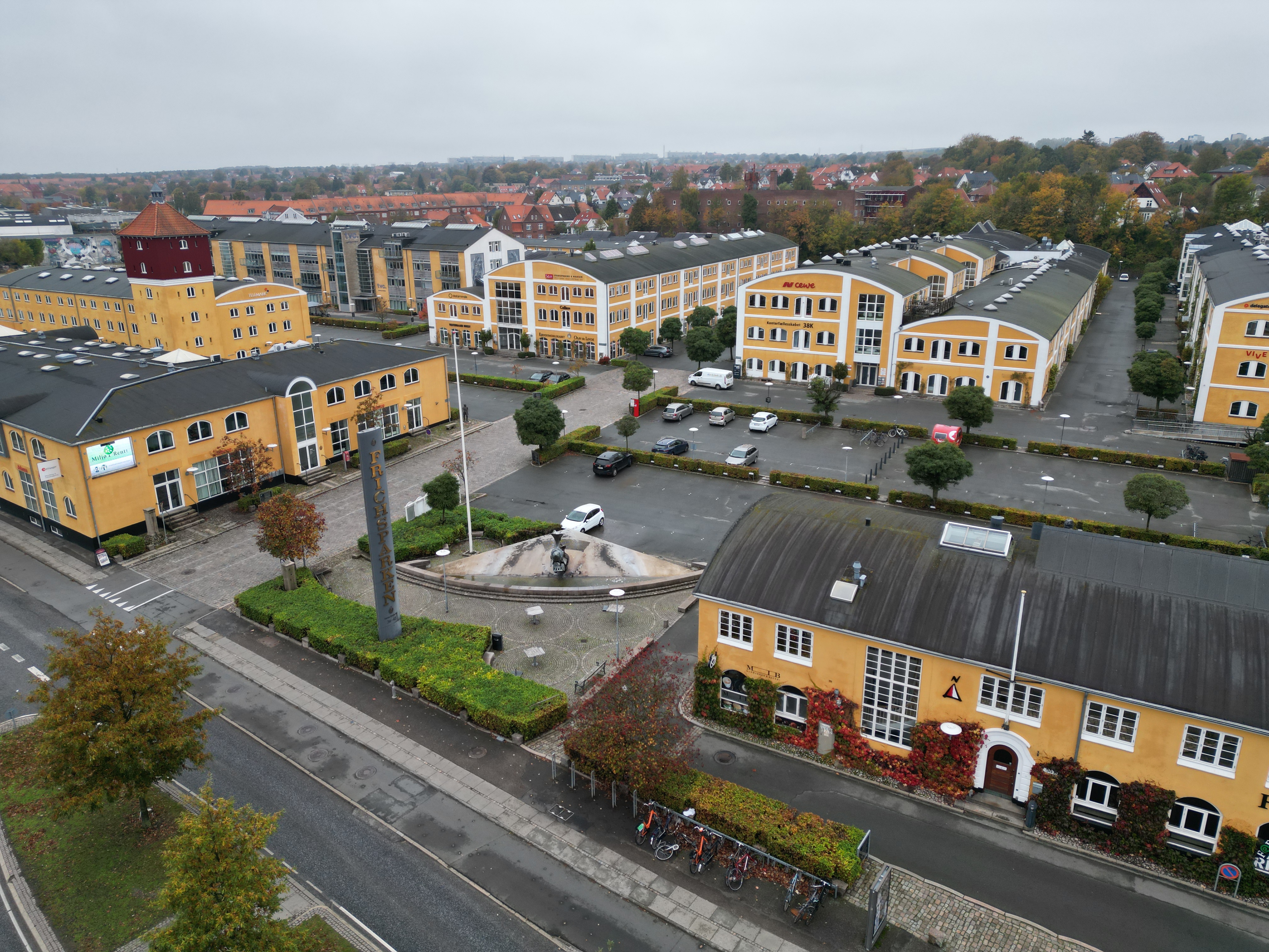 Frichsparken på Søren Frichs Vej i Aarhus set oppefra 
