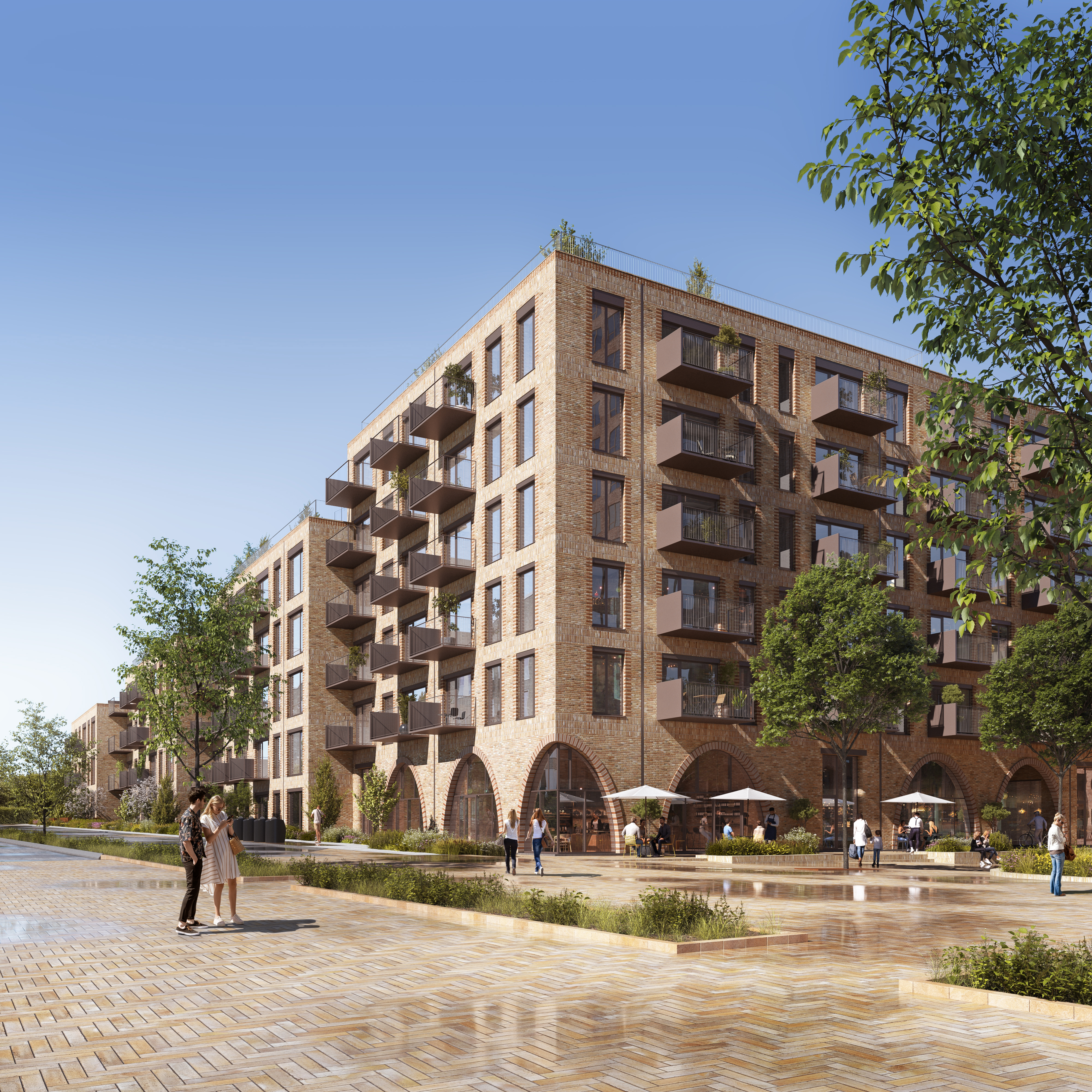 Visualisering af facade på KatrineTorvet  i Aarhus