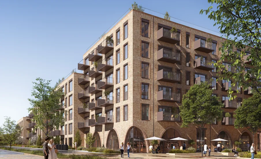 Visualisering af facade på KatrineTorvet  i Aarhus