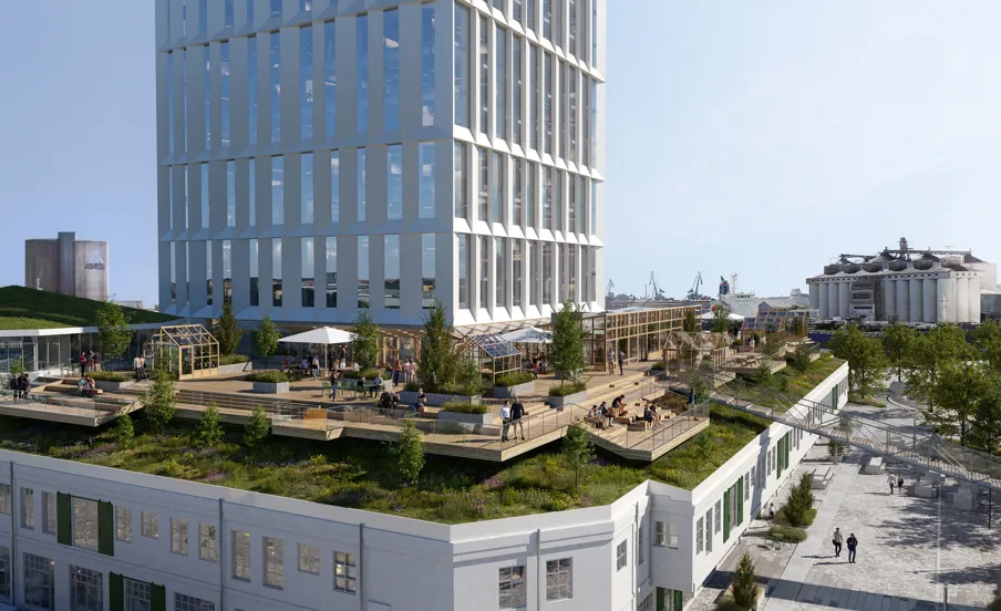 Visualisering af taghave på Mindet 6 i Aarhus 2023