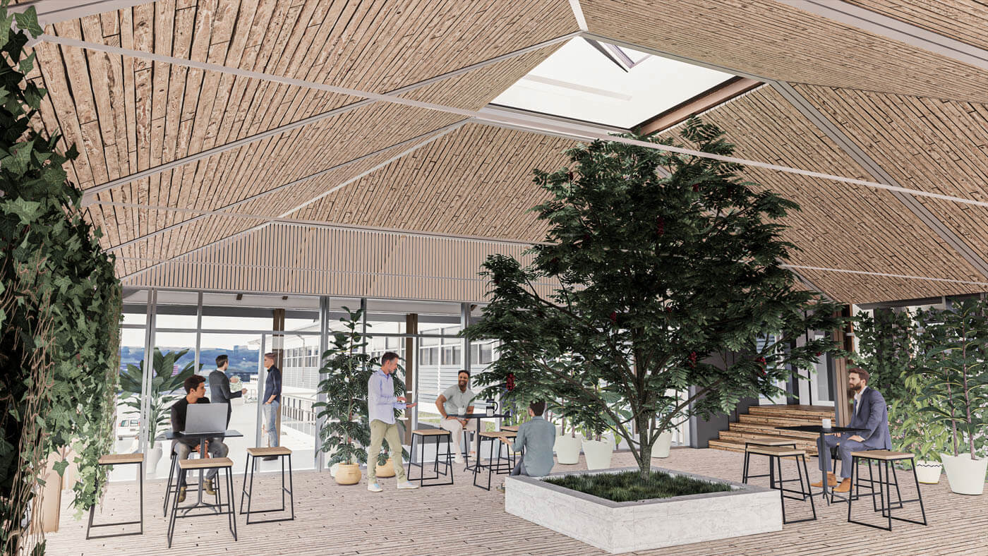 Orangeri af brugte byggematerialer på Ankersgade