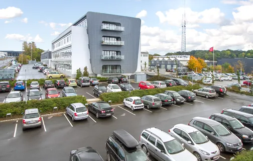 Parkeringsplads på Science Center Skejby