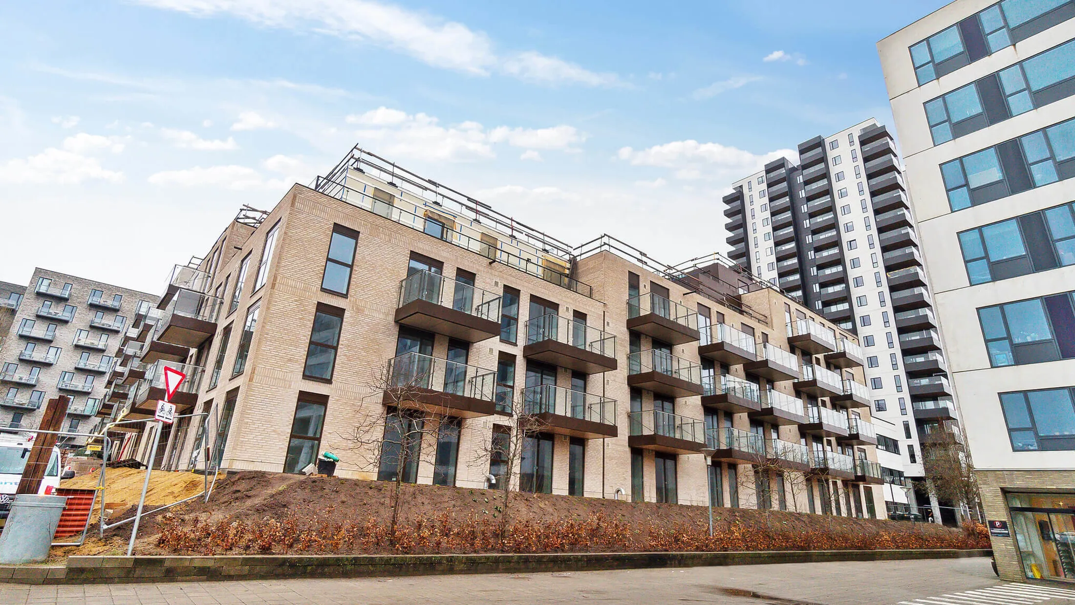 Facade og uderum Lejeboliger i Maltgården på Ceres Allé i Aarhus