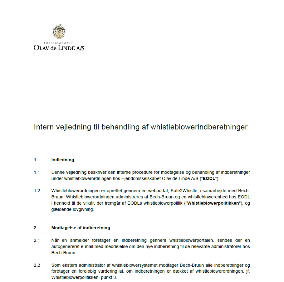 Whistleblowerordning retningslinjer