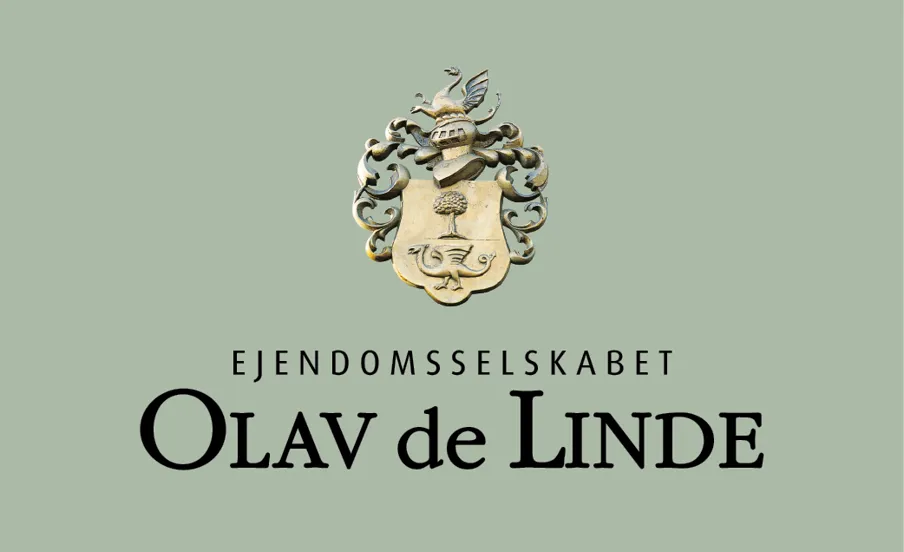 Ejendomsselskabet Olav de Linde logo grøn baggrund